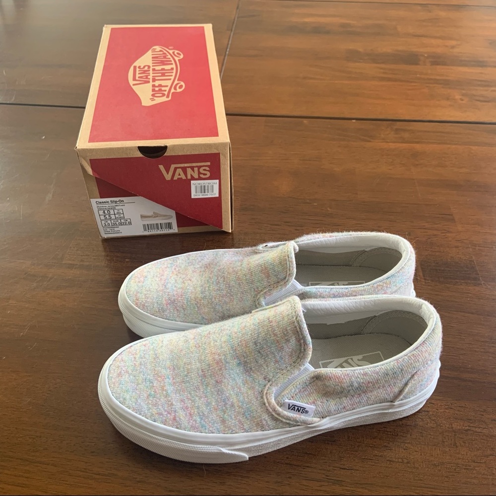 Vans Rainbow Jersey Classic Slip On Sneakers W5.5